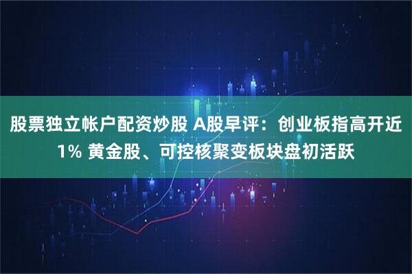股票独立帐户配资炒股 A股早评：创业板指高开近1% 黄金股、可控核聚变板块盘初活跃